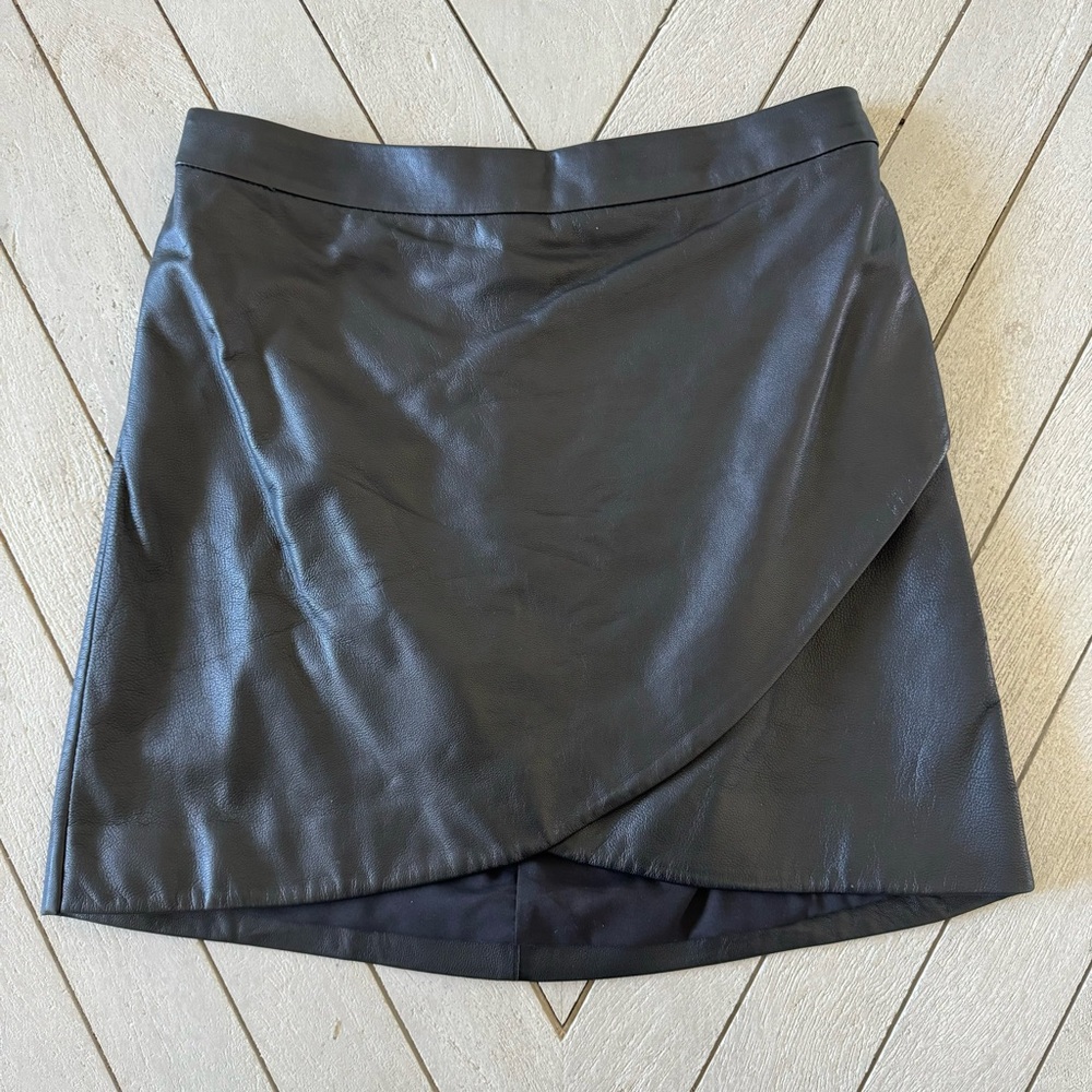 Banana Republic Black Mini Leather Skirt